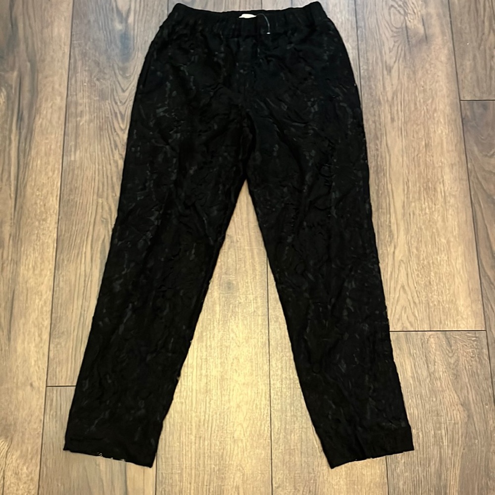 J crew lace pants black